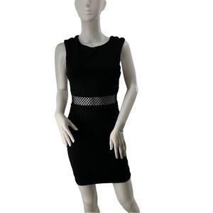 Indikah Sleeveless Bodycon Mini Dress with Lace Detail Black Size 8 NWT